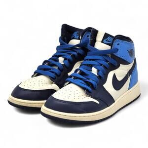 Nike Air Jordan 1 Retro High OG Obsidian UNC Kid Shoes US 5.5Y 7W - Preowned
